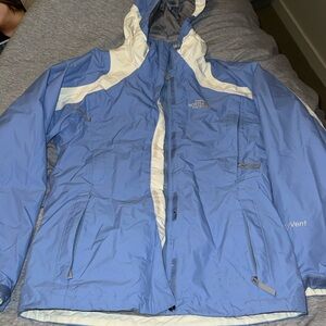 The North Face Gray and Light Blue Jacket 2 in 1